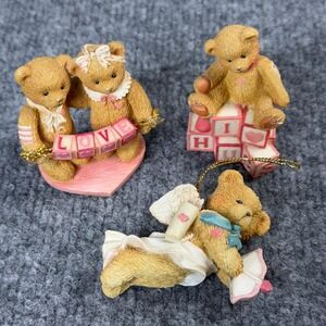 Vintage 90s Cherished Teddies Valentines Love Hug Bears Figurines